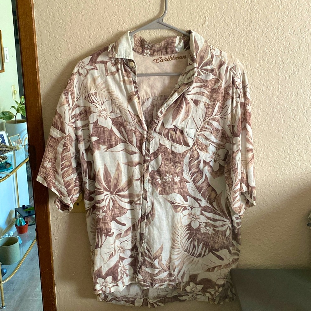 Caribbean 100% linen Hawaiian shirt